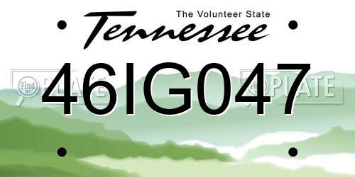 46IG047 Tennessee License Plate