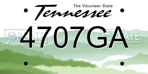 4707GA Tennessee License Plate