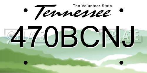 470BCNJ Tennessee License Plate