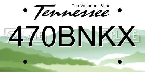 470BNKX Tennessee License Plate