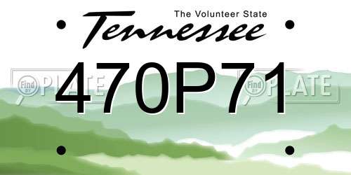 470P71 Tennessee License Plate