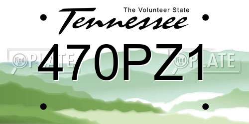 470PZ1 Tennessee License Plate