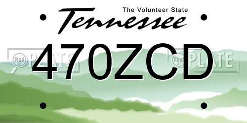 470ZCD Tennessee License Plate