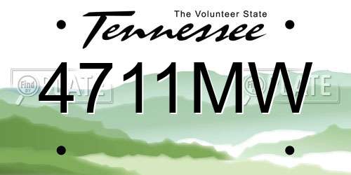 4711MW Tennessee License Plate