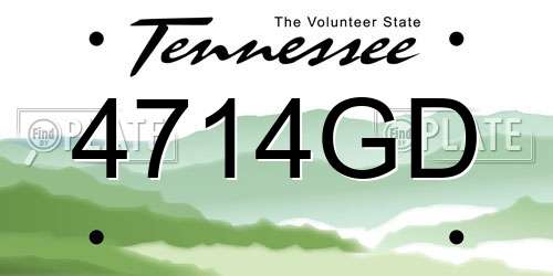4714GD Tennessee License Plate