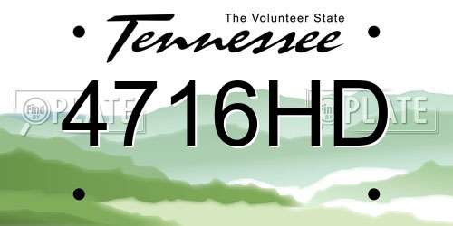 4716HD Tennessee License Plate