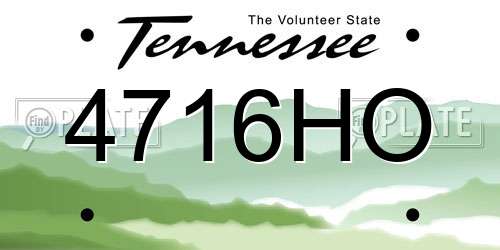 4716HO Tennessee License Plate