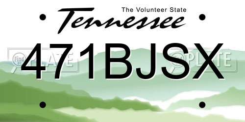 471BJSX Tennessee License Plate