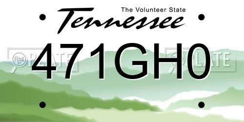 471GH0 Tennessee License Plate