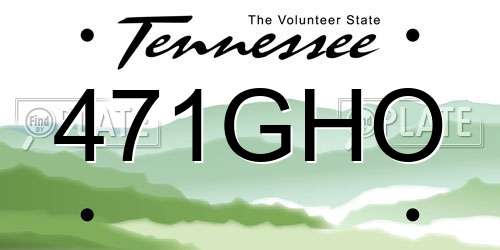 471GHO Tennessee License Plate
