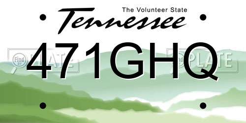 471GHQ Tennessee License Plate