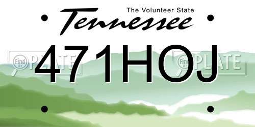 471HOJ Tennessee License Plate