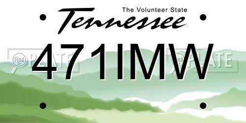 471IMW Tennessee License Plate