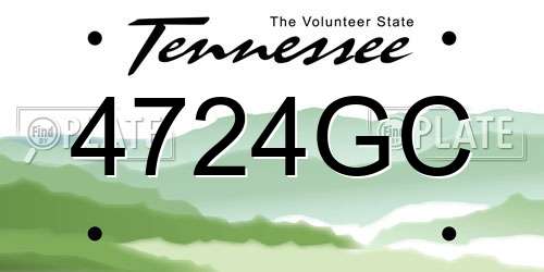 4724GC Tennessee License Plate