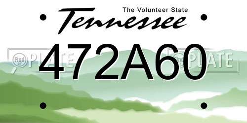 472A60 Tennessee License Plate