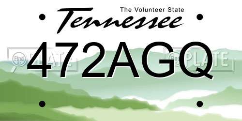 472AGQ Tennessee License Plate