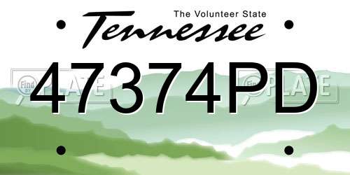 47374PD Tennessee License Plate