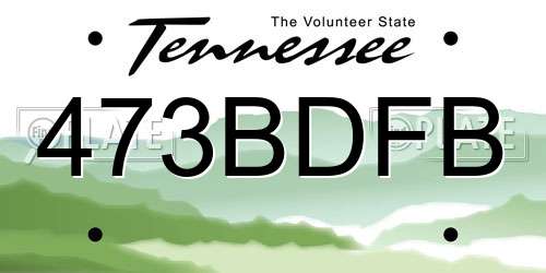473BDFB Tennessee License Plate