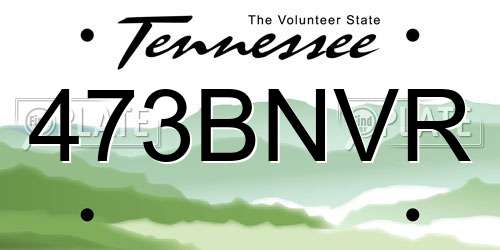 473BNVR Tennessee License Plate