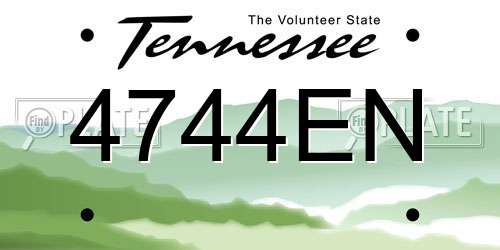 4744EN Tennessee License Plate