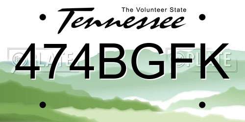 474BGFK Tennessee License Plate