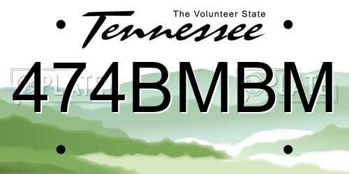 474BMBM Tennessee License Plate