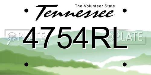 4754RL Tennessee License Plate