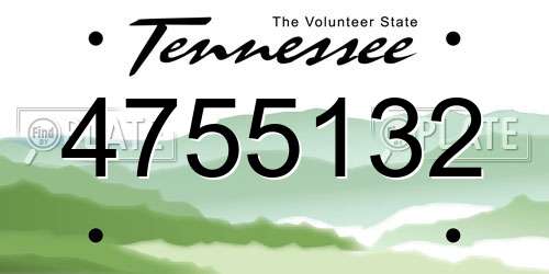 4755132 Tennessee License Plate