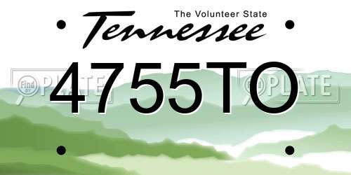 4755TO Tennessee License Plate