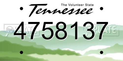 4758137 Tennessee License Plate