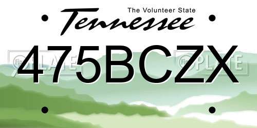 475BCZX Tennessee License Plate