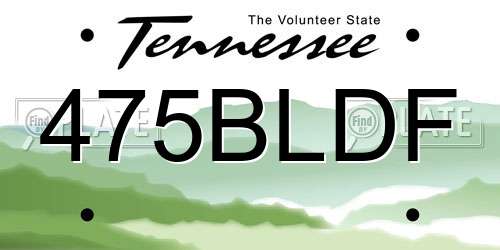 475BLDF Tennessee License Plate