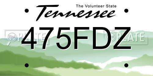 475FDZ Tennessee License Plate