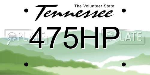 475HP Tennessee License Plate