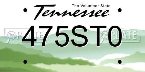 475ST0 Tennessee License Plate