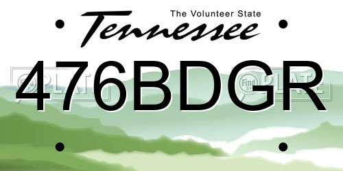 476BDGR Tennessee License Plate