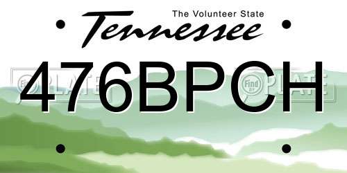 476BPCH Tennessee License Plate