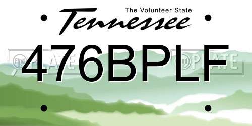 476BPLF Tennessee License Plate