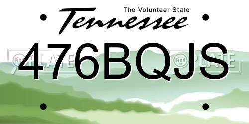 476BQJS Tennessee License Plate