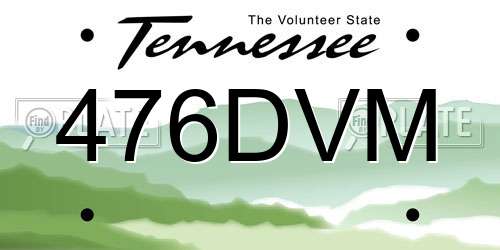 476DVM Tennessee License Plate
