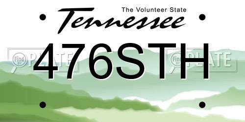 476STH Tennessee License Plate