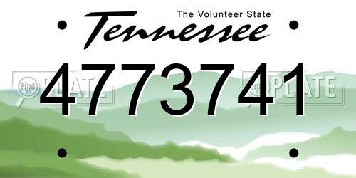 4773741 Tennessee License Plate
