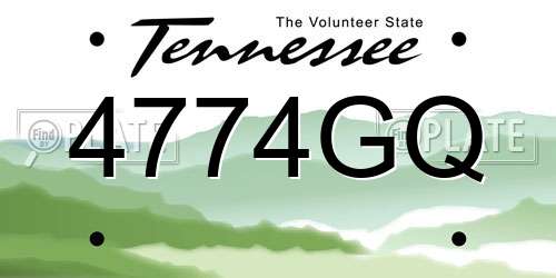 4774GQ Tennessee License Plate