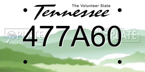 477A60 Tennessee License Plate