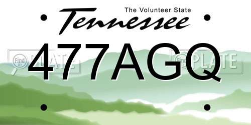 477AGQ Tennessee License Plate