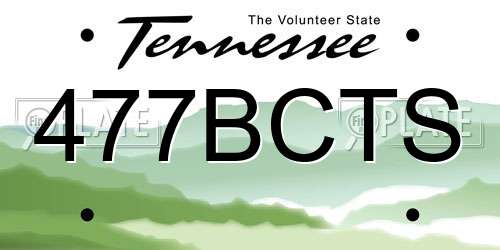 477BCTS Tennessee License Plate