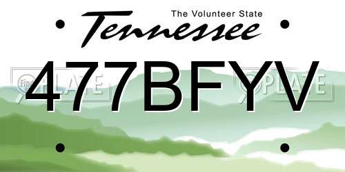 477BFYV Tennessee License Plate