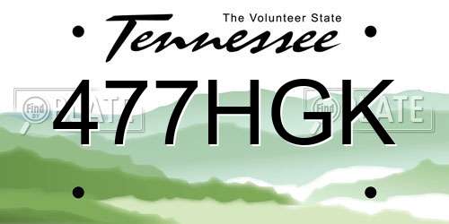477HGK Tennessee License Plate