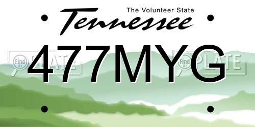 477MYG Tennessee License Plate