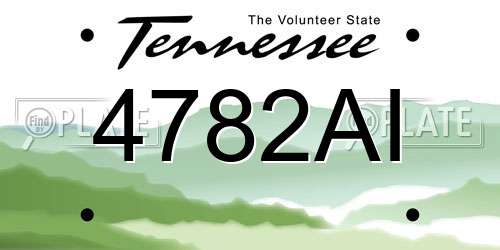 4782AI Tennessee License Plate